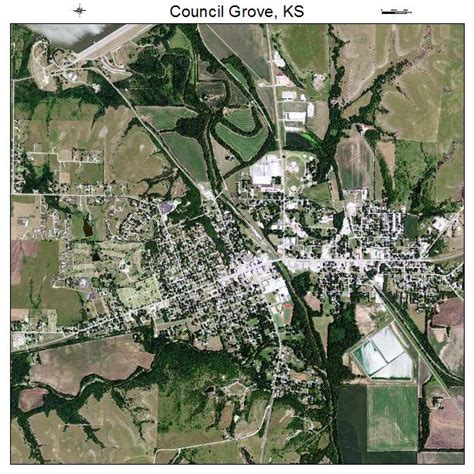 Aerial Photography Map of Council Grove, KS Kansas