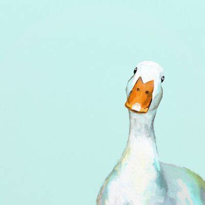 Wrought Studio 'Curious Duck' Acrylic Painting Print Format: Paper, Size: 11.5" H x 11.5" W x 0. ...