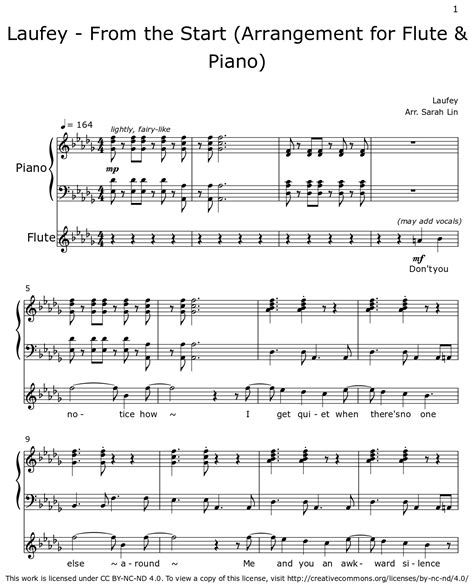 Laufey - From the Start (Arrangement for Flute & Piano) - Sheet music ...