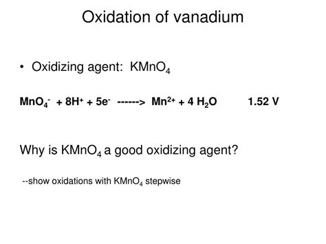 PPT - The oxidation states of vanadium PowerPoint Presentation - ID:467926