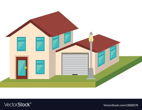 Exterior cute house icon Royalty Free Vector Image