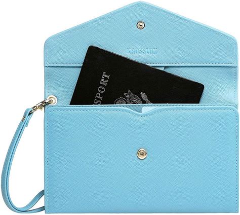 Krosslon Rfid Travel Passport Wallet for Women Slim Holder Wristlet Document Organizer, 203 ...