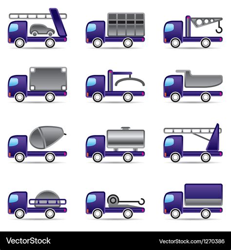 Different types of trucks Royalty Free Vector Image