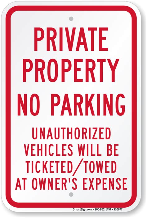 Private Property No Parking Signs - MyParkingSign