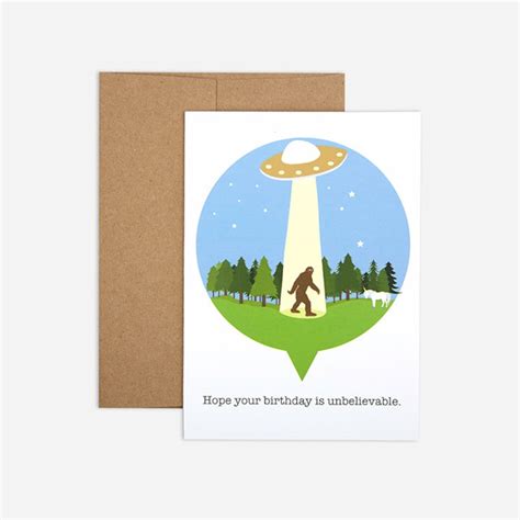 Bigfoot Birthday Greeting Card - Etsy