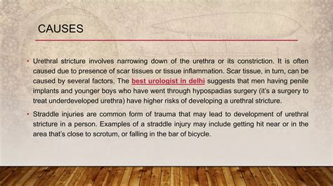 Urethral Stricture Causes, Risk Factors, And Diagnosis | PPT