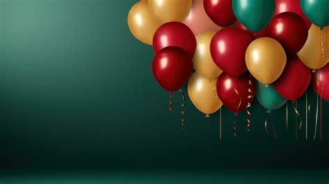 AI generated A festive background featuring colorful balloons in shades ...