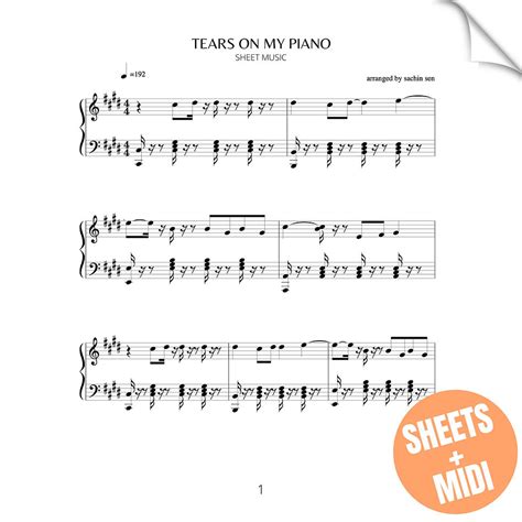 Tears On My Piano (SHEET MUSIC & MIDI) | Sachin Sen