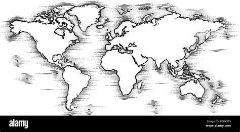 Old World Map Black And White