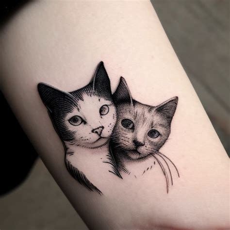 51 Two Cat Tattoo Ideas - TattooClue.com