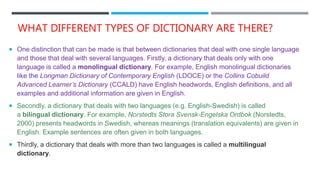 General information on dictionary use | PPT