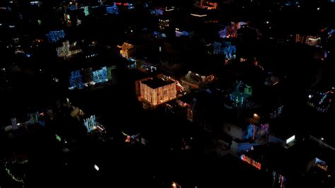 Aerial View Of Decoration Lights On Diwali Stock Footage SBV-348696174 ...