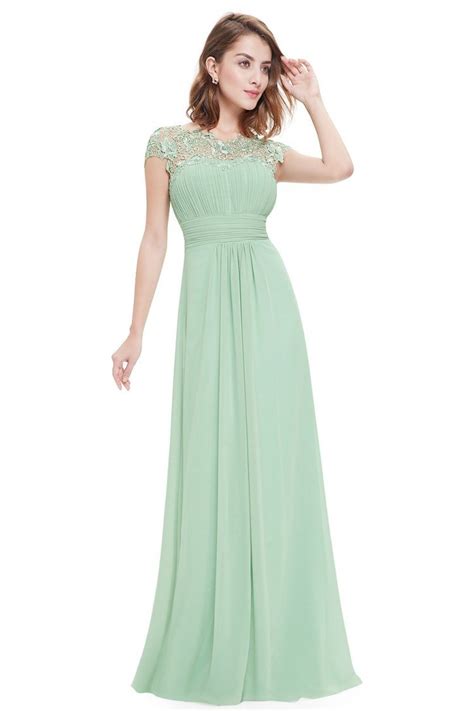 Mint Green Lacey Neckline Open Back Ruched Bust Prom Dress - $66 # ...