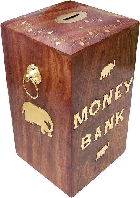 SHINING STAR ENTERPRISES Wooden Large Money Bank| Coin Box| Gullak| Money Bank for Kids & Adults ...