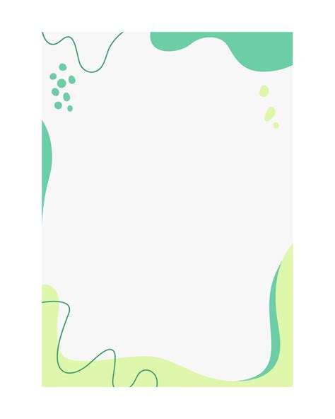 Green wavy blank worksheet template. Stylish framing with lines and polka dots. Creative ...