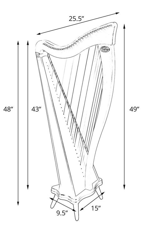 Ravenna 34 Lever Harp | Dusty Strings | Harp, Harps music, Ravenna