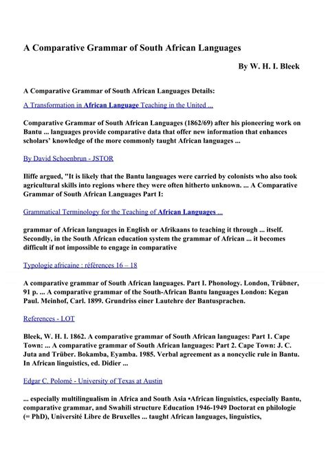 Download A Comparative Grammar of South African Languages pdf ...