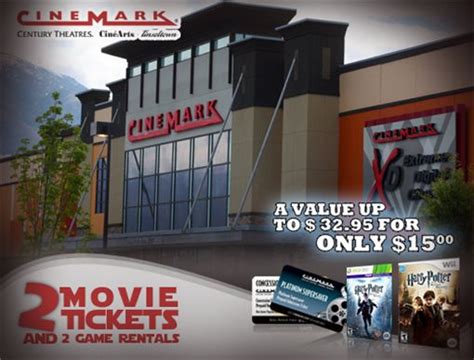 $15 for 2 AMC Gold or Cinemark movie tickets + 2 game rentals!