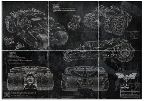 Batman Tumbler Batmobile Blueprint Art Print A2 420mm594 | Etsy | Blueprint art, Batman ...