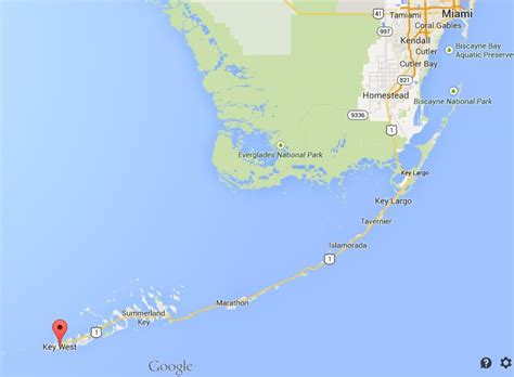 Where is Key West on map of Florida Keys