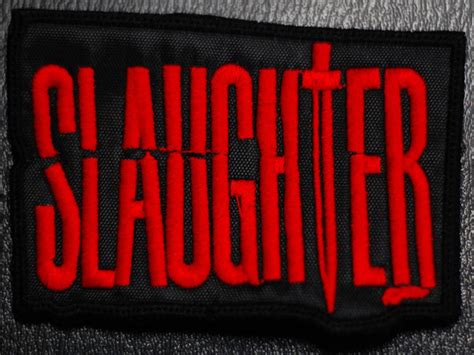 Slaughter - Red Logo 4x3" Embroidered Patch