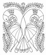 Folk Art Coloring Pages Printable sketch template