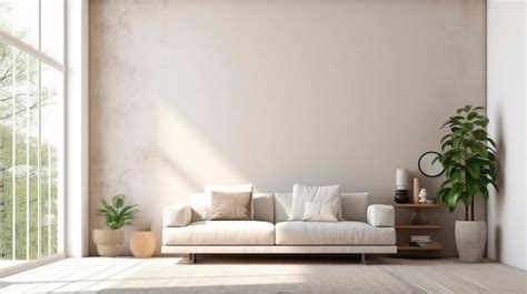 Premium AI Image | White minimalist living room interior with sofa on a ...