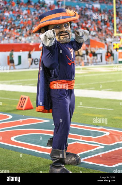 Miami Gardens, FL, USA. 7th Nov, 2015. The Virginia Cavalier mascot on ...