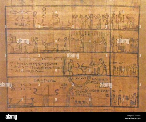 Papyrus fragment from the Egyptian Book of the Dead Stock Photo ...