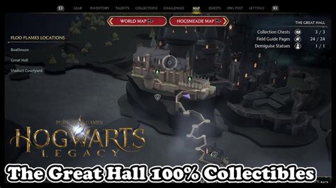 Hogwarts Legacy THE GREAT HALL ALL COLLECTIBLES (100% Collectible Guide ...