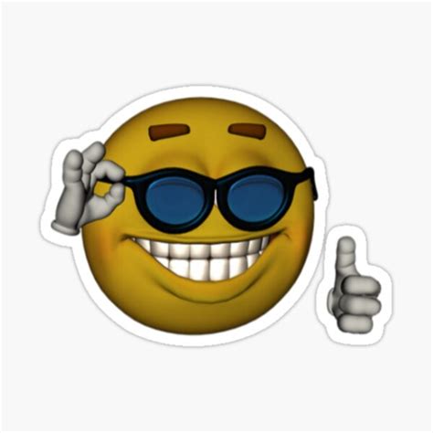 "Smiley Face Sunglasses Thumbs Up Emoji Meme Face" Sticker for Sale by ...