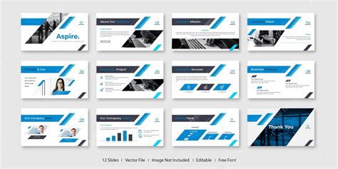 Premium Vector | Blue minimalist business Presentation Powerpoint Template