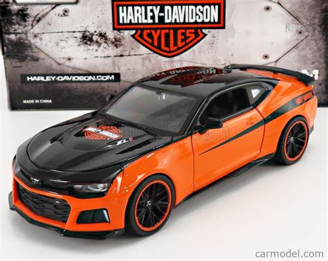 MAISTO 32271 Scale 1/24 | CHEVROLET CAMARO ZL1 CUSTOM HARLEY DAVIDSON 2017 ORANGE BLACK