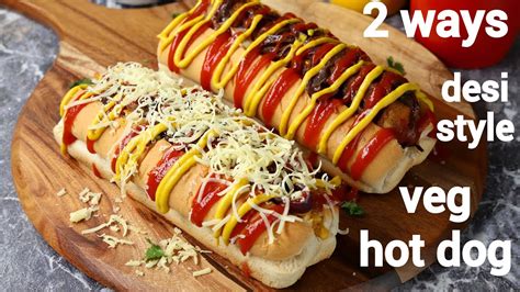 hot dog recipes | 2 ways desi veg hot dog | homemade aloo paneer hot dog | quick easy hot dog ...