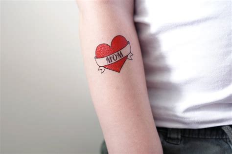 I love mom temporary tattoo / mom tattoo / heart tattoo / | Etsy