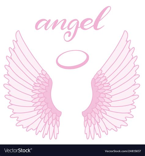 Angel wings icon with hand lettering word Vector Image