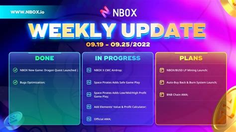 NBOX Platform Update 20th September : r/NBOX_Official