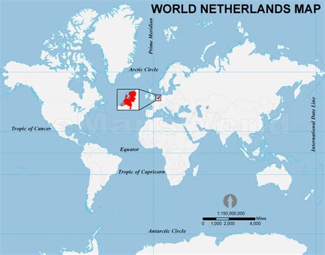 This picture shows where the Netherlands is located in the world! The ...