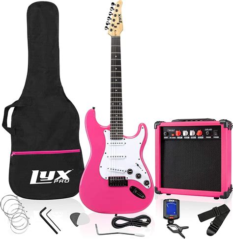 LyxPro Beginner 39” Electric Guitar & Electric Guitar Accessories, Pink ...