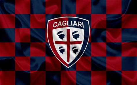 Download wallpapers Cagliari FC, 4k, logo, creative art, burgundy blue ...