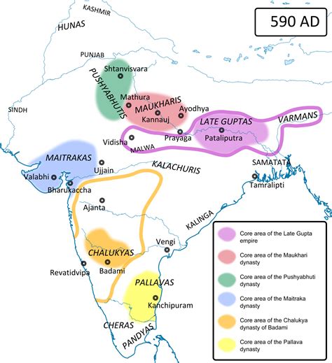 Ancient India in 590 CE (Illustration) - World History Encyclopedia