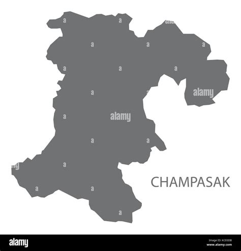 Champasak province map of Laos grey illustration silhouette shape Stock ...