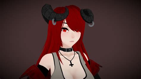 [VRChat Avatar] Red-Haired Demon Girl - 3D model by Phiona Blake (@Arianwen75) [0b5da09] - Sketchfab