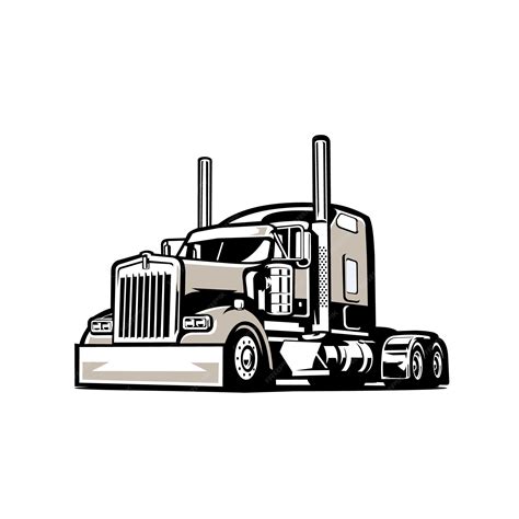 Premium Vector | Premium semi truck 18 wheeler silhouette vector