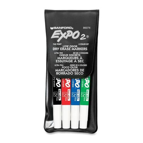 Buy Bulk: Expo Low Odor Fine Tip Dry Erase Markers, 4 Colored Markers ...