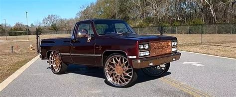 Kandy 1985 Chevy C10 Silverado Rides Squatted on Rose Gold 30s With Roaring LS3 | Chevy C10 ...