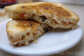 Salsa Sauerkraut Grilled Dubliner Cheese Sandwich - Feed Your Skull