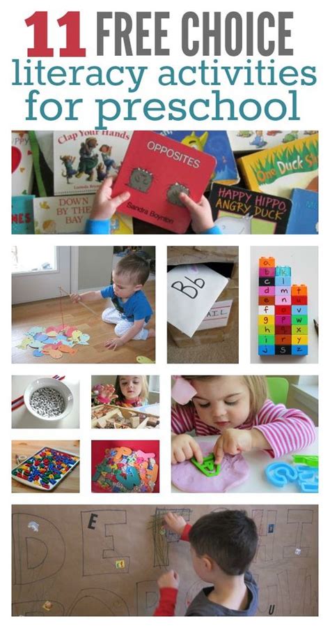 11 Literacy Activities For Preschool Free Choice Time | Preschool activities, Creative and ...