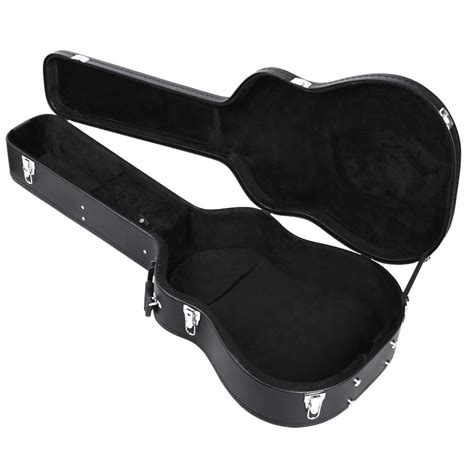 Acoustic Hard Shell Guitar Case 41" Wooden Guitar Carrying Case Faux Leather - Walmart.com ...