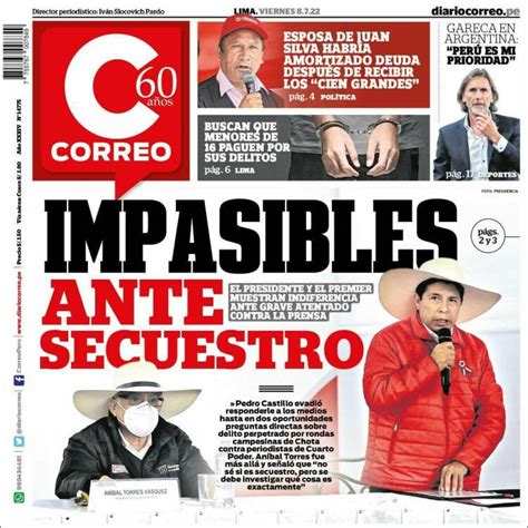 Periódico Diario Correo (Perú). Periódicos de Perú. Edición de viernes, 8 de julio de 2022 ...